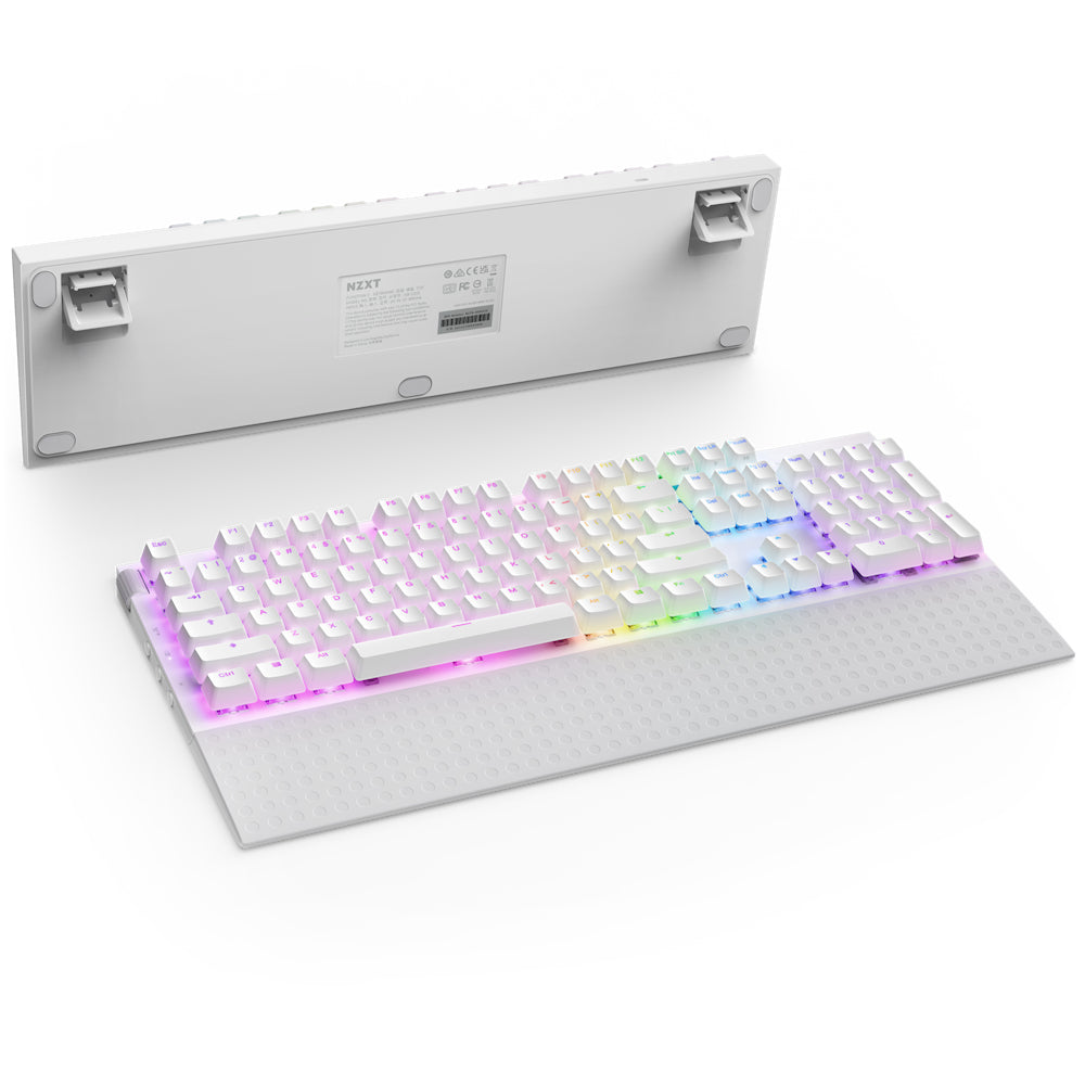 NZXT Function 2 teclado Juego USB Inglés de EE.UU. Blanco, Tamaño completo (100%), Alámbrico, Interruptor de llave óptic