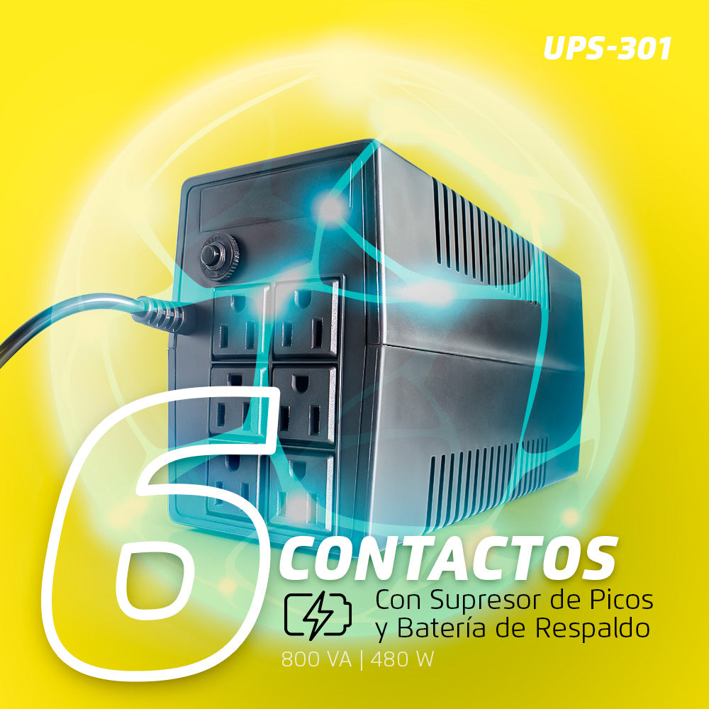 No Break Vorago Ups-301 800Va 480W 110-12V 6 Contacto