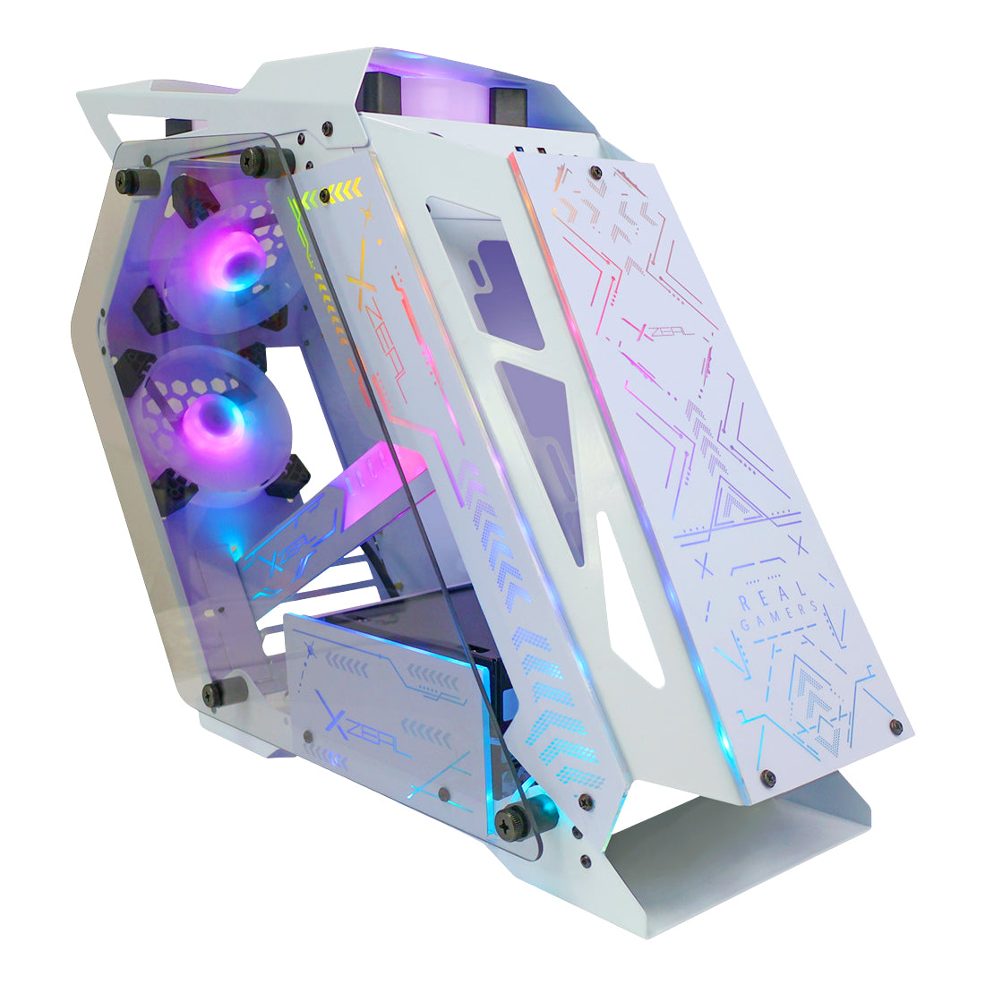 Gabinete Gamer Micro Tower Xzeal IR02 M-ATX Panel Izq. Vidrio + Panel Der. Vidrio + Metal 1xUSB1.0 + 1xUSD3.0 + 3.5 mm +