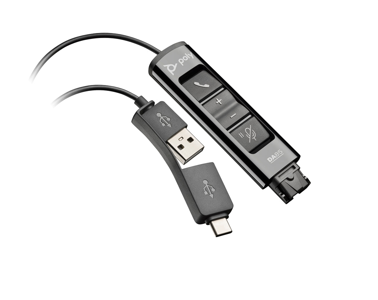HP Poly Adaptador negro Poly DA85 USB a QD compatible con TAA