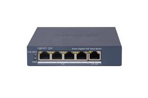 SWITCH HIKVISION GIGABIT POE+ / ADMINISTRABLE / 4 PUERTOS 1000 MBPS POE+ / 1 PUERTO 1000 MBPS UPLINK / CONFIGURACIÓN NUB