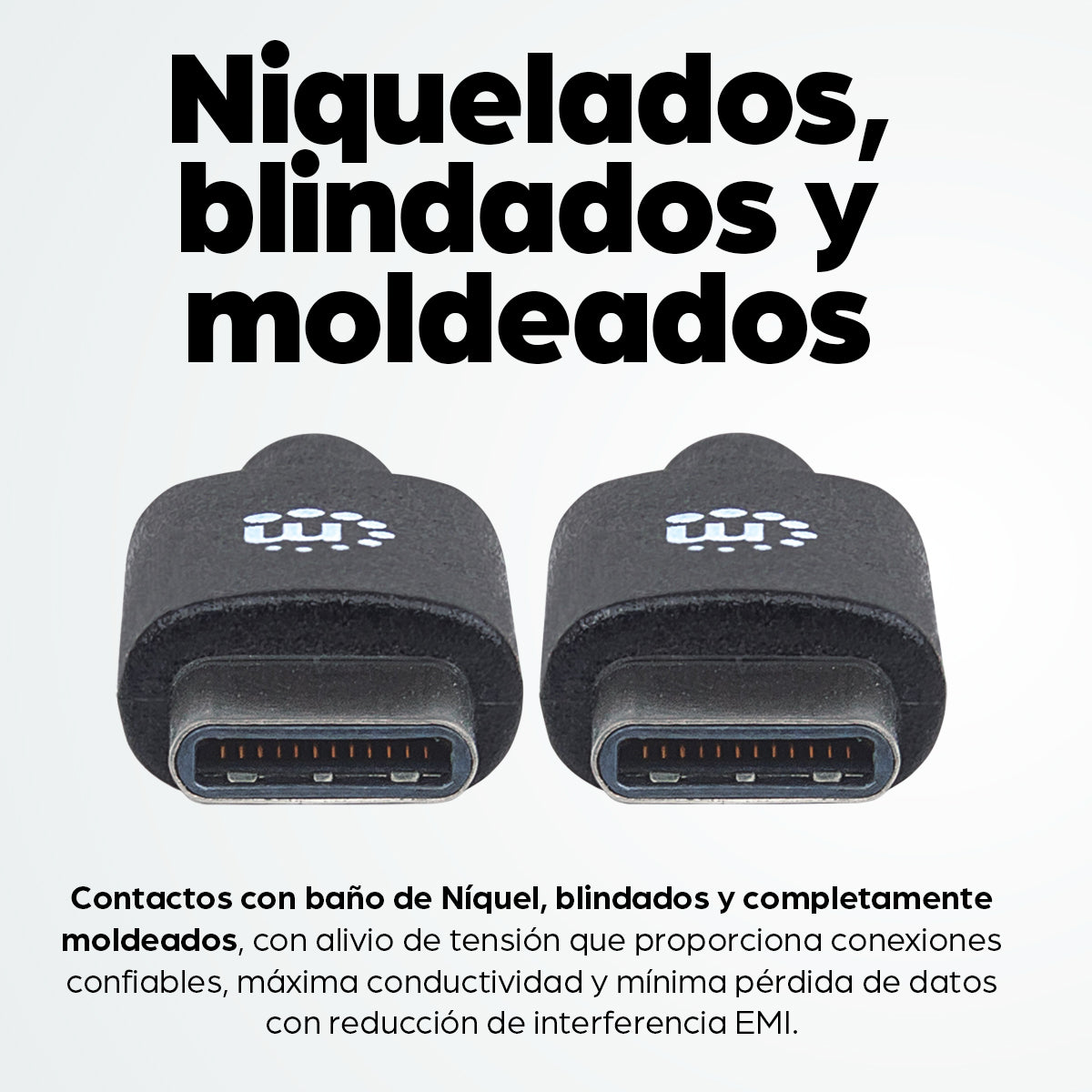Manhattan Cable USB-C a USB-C, 3 m, macho a macho, 480 Mbps (USB 2.0), negro, garantía de por vida, equivalente a USB2CC3M Cable USB 2.0 USB C USB C Macho