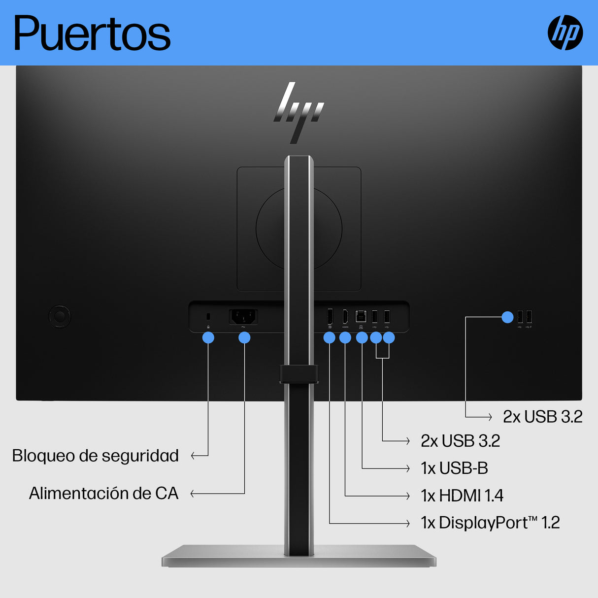 HP Monitor FHD HP E27 G5 Monitor 68,6 cm (27") 1920 x 1080 Pixeles Full HD LCD Negro