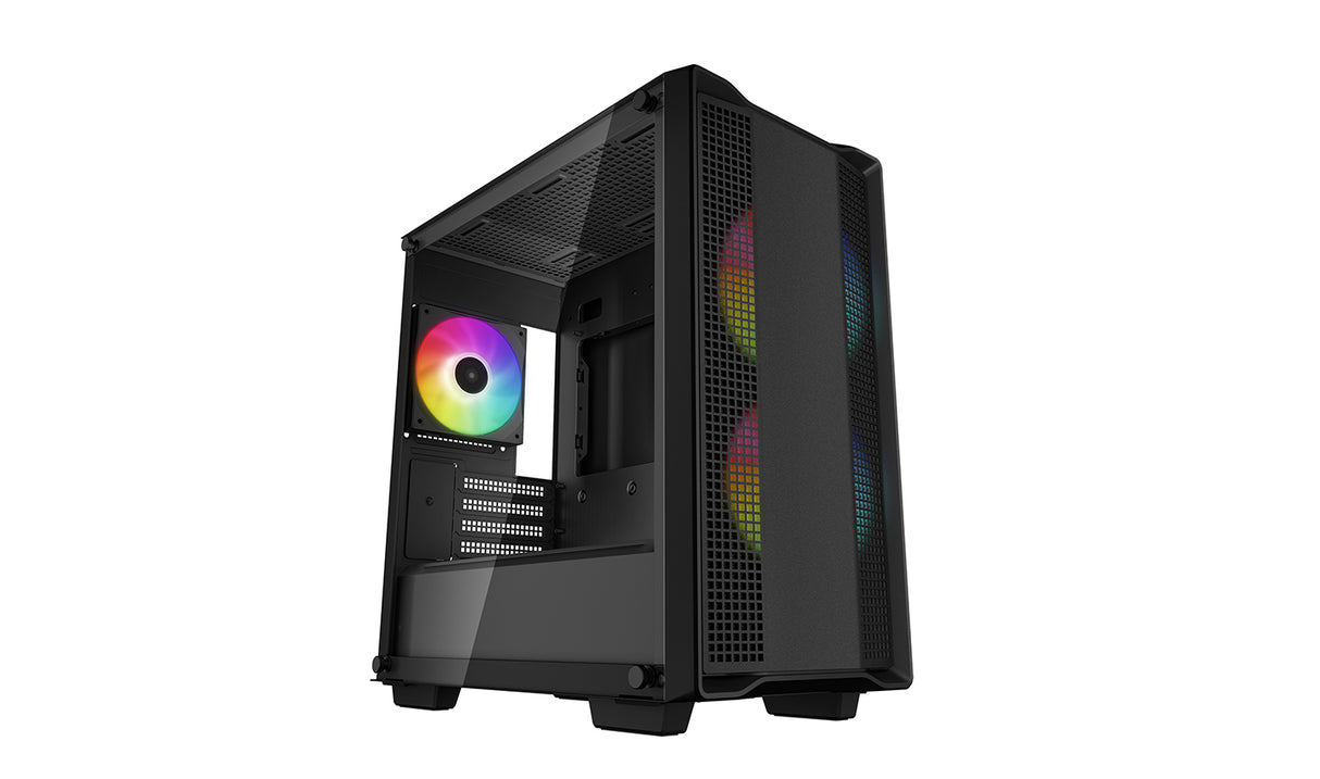 DeepCool CC360 ARGB carcasas ordenador ABS, Acero, Vidrio templado Mini Tower PC Negro