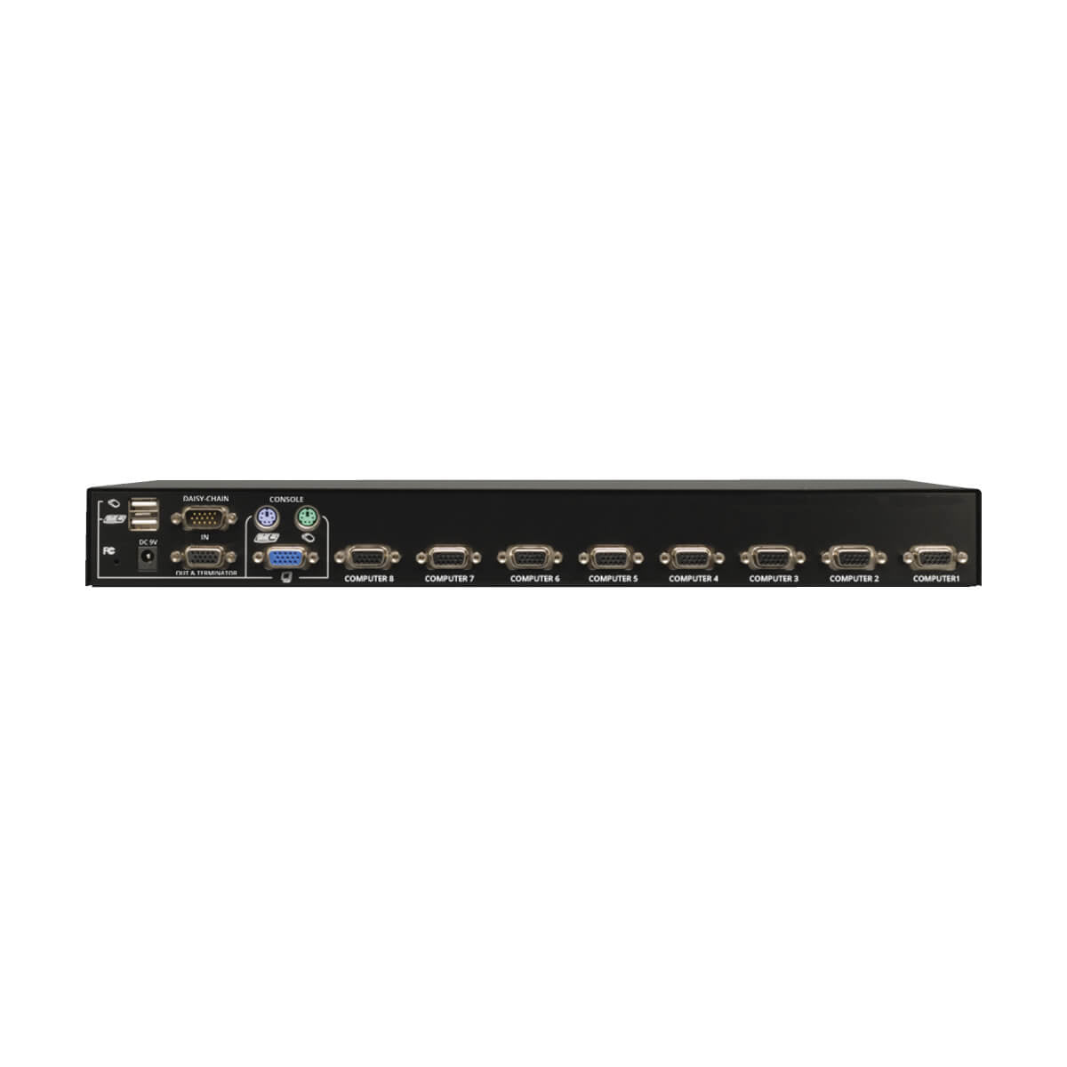 Tripp Lite B042-008 KVM USB/PS2 de 8 Puertos de 1U para instalar en Rack con Menú en Pantalla, Montaje en rack, Negro