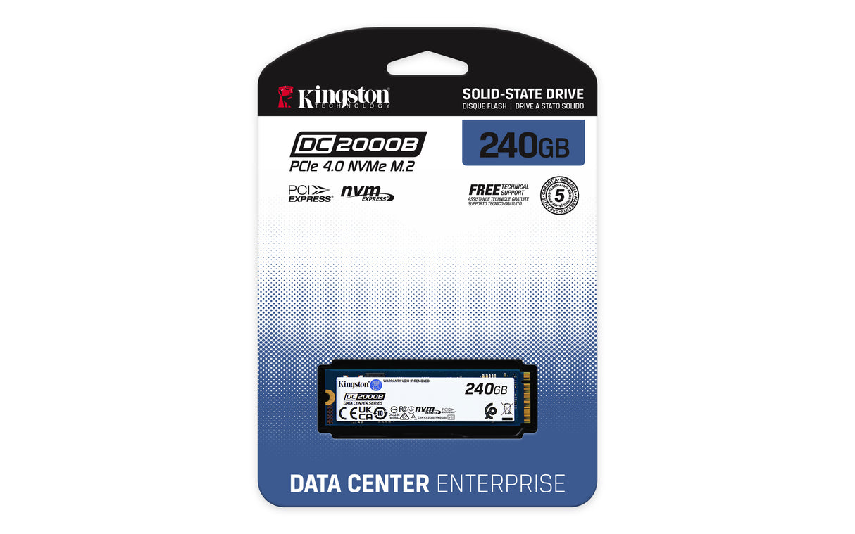 Kingston Technology 240G DC2000B PCIe 4.0 M.2 2280 Enterprise SSD (Sin disipador térmico)