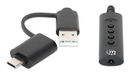 Manhattan 153560 divisores de audio USB-C & USB-A USB-A & 3.5 mm Macho Hembra