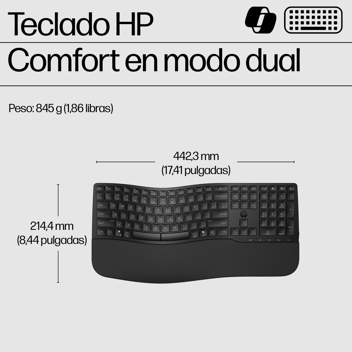 Teclado inalámbrico HP 685 modo dual Com