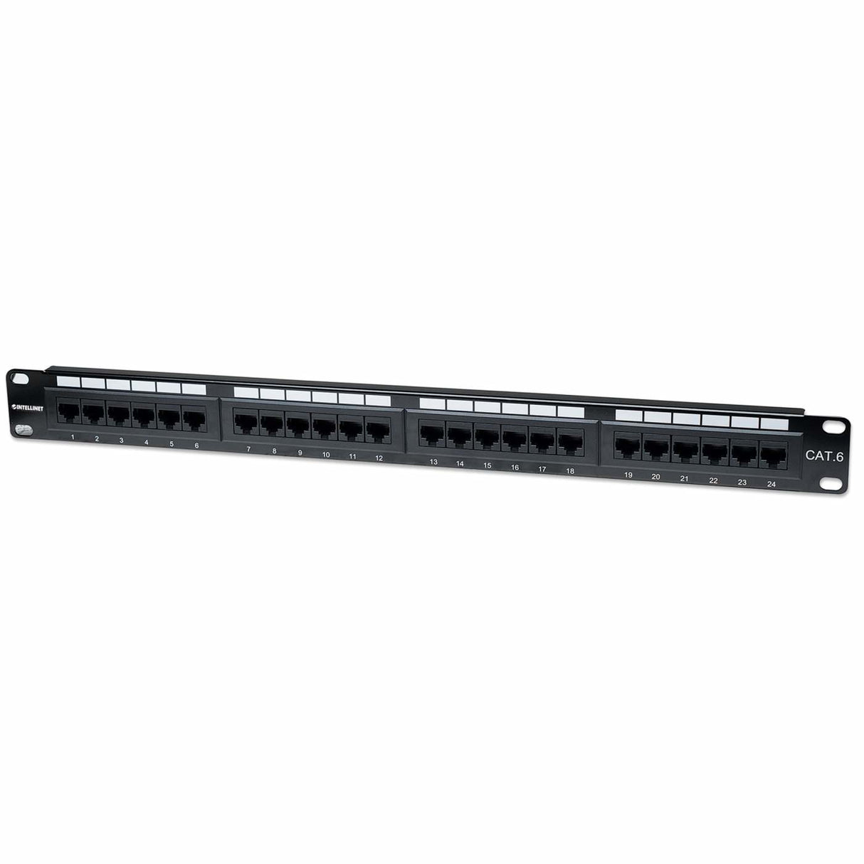 Intellinet Panneau de brassage Cat6, UTP, 24 ports, 1U, noir paneles de parcheo Ethernet rápido, Gigabit Ethernet 24 RJ-45 U/UTP (UTP)