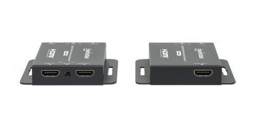 Manhattan Kit extensor HDMI 4K por Ethernet, extiende 4K@30 Hz hasta 40 m o 1080p@60 Hz hasta 70 m mediante cable Cat6, transmisor y receptor, aliment