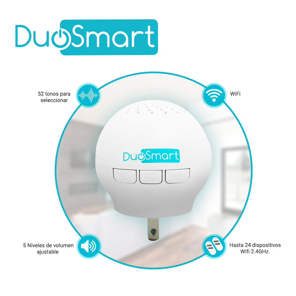DuoSmart C20 sistema de alarma de seguridad Wifi Blanco, Botones, Escritorio/pared, 2.4 GHz