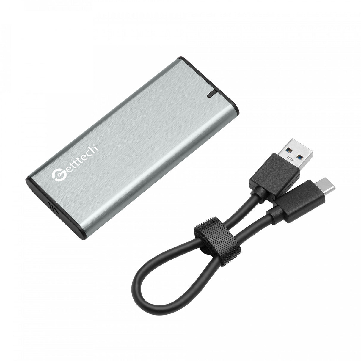 Getttech GCE-M231-01 caja para disco duro externo Carcasa para SSD Aluminio 2.5", Serial ATA III, 5 Gbit/s, Conexión USB