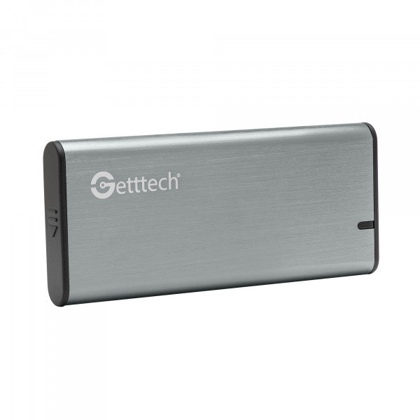 Getttech GCE-M231-01 caja para disco duro externo Carcasa para SSD Aluminio 2.5", Serial ATA III, 5 Gbit/s, Conexión USB