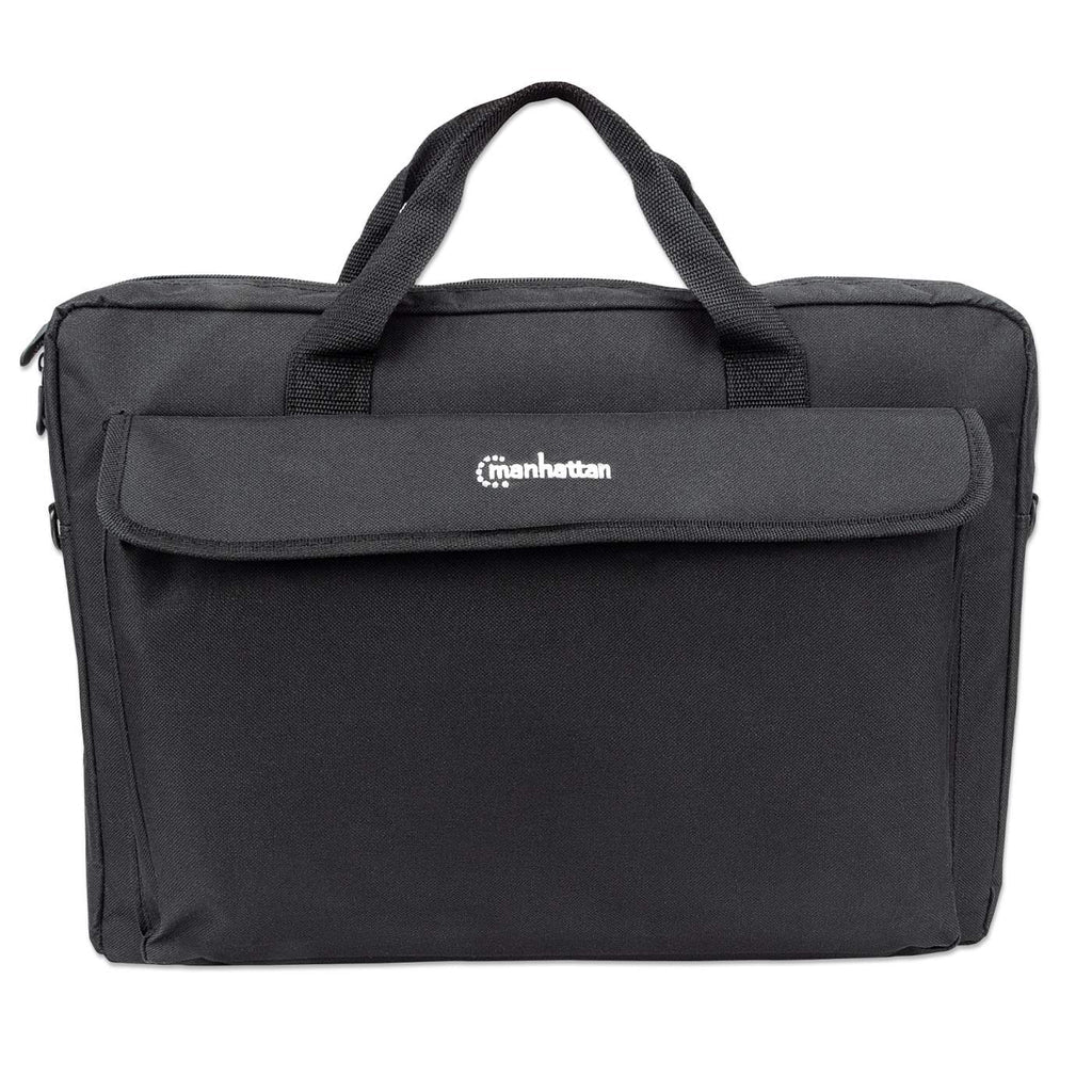 Manhattan Maletín para portátil London 17,3", tipo top loader, negro, ECONÓMICO, bolsillo para accesorios, correa de hombro desmontable, funda para portátil, garantía 3 años Laptop Monocromo 43,9 cm (17.3") Bandolera Negro