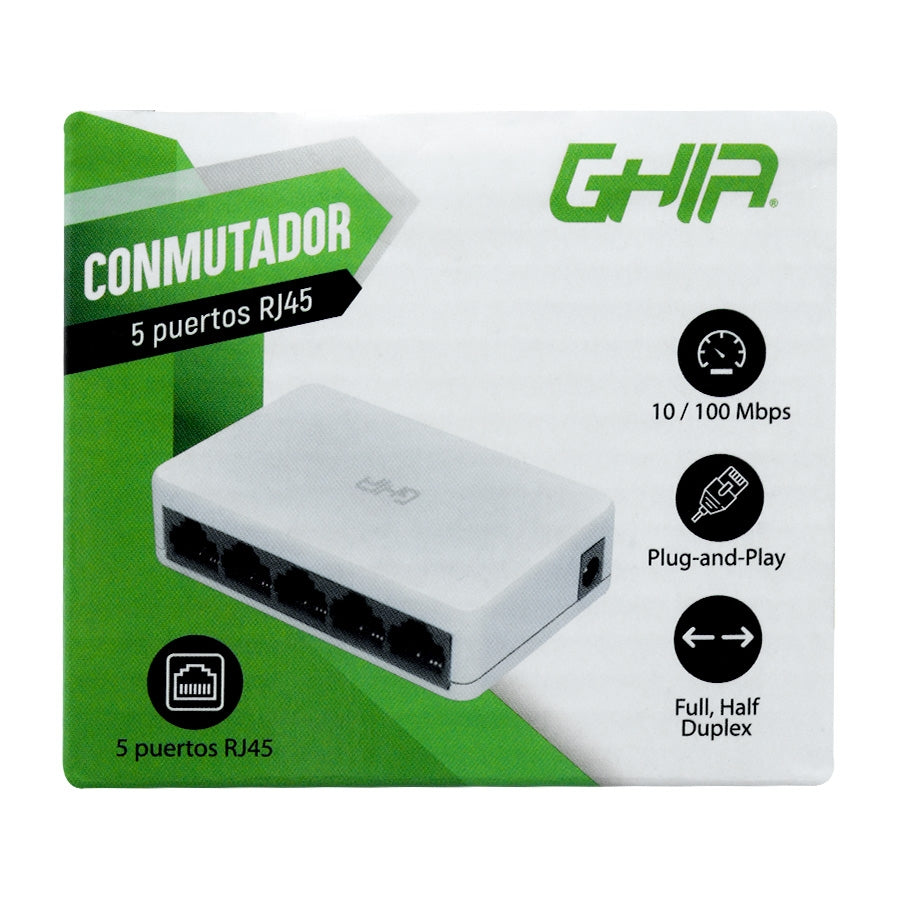 Ghia GNW-S1 dispositivo de redes No administrado Fast Ethernet (10/100), Bidireccional completo (Full duplex)