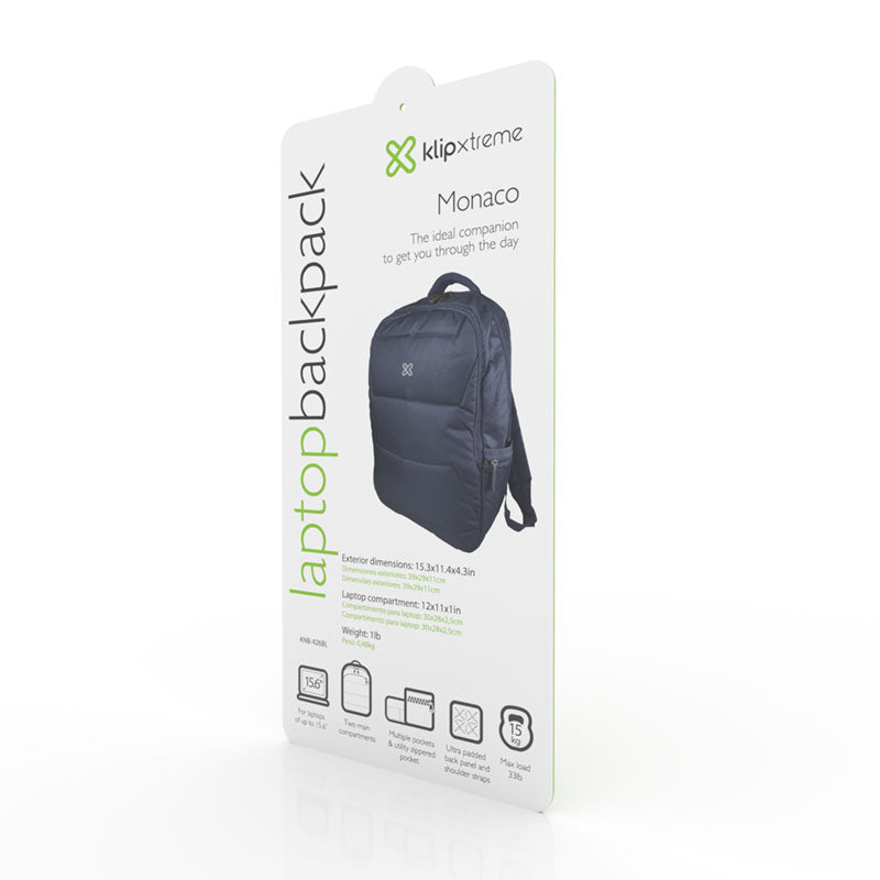 Klip Xtreme KNB-426BL mochila Mochila casual Azul Nylon, Ciudad, Unisex, Compartimento del portátil