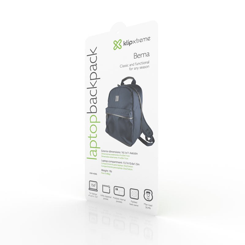 Klip Xtreme KNB-406BL mochila Mochila casual Gris Nylon, Poliéster, Ciudad, Unisex, Compartimento del portátil