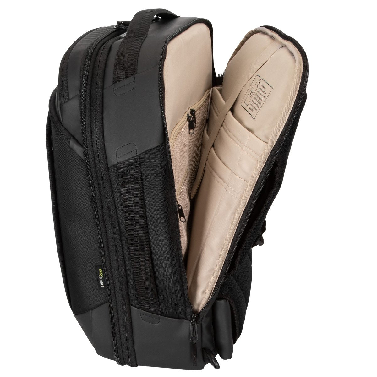 Targus TBB612GL mochila Mochila casual Negro Plástico reciclado, Ciudad, Compartimento del portátil
