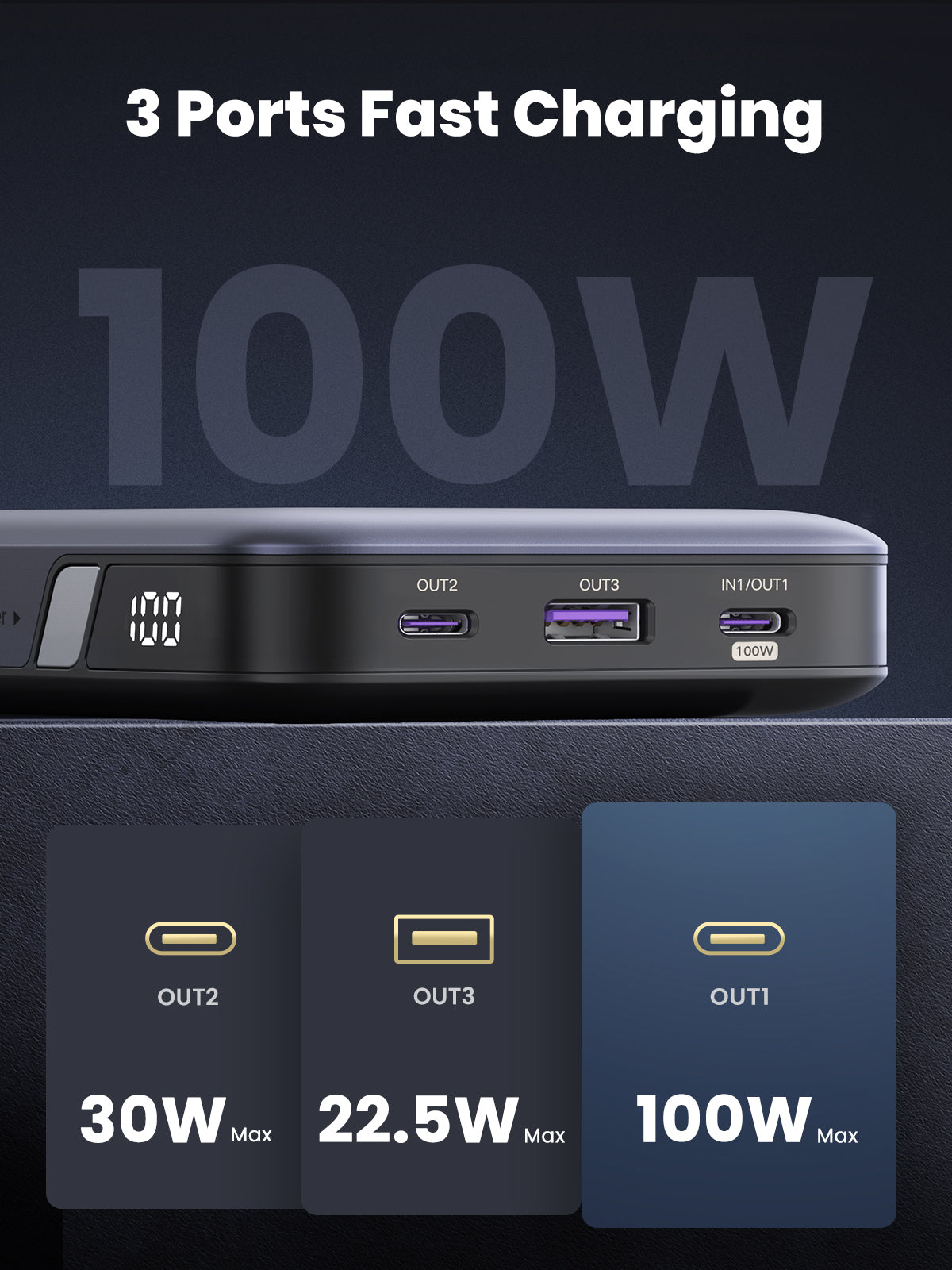 Ugreen 25188 batería externa 20000 mAh Gris