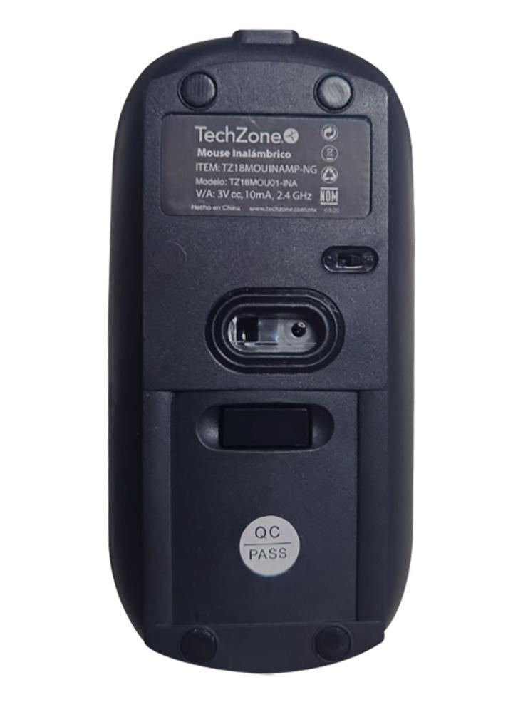 TechZone TZ18MOUINAMP-NG ratón Ambidiestro RF inalámbrico 1600 DPI, Negro