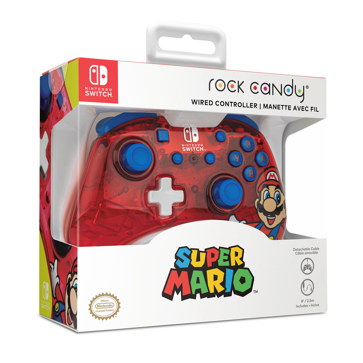 PDP Rock Candy: Mario Punch Mandos y volantes Gamepad Nintendo Switch, Nintendo Switch Lite, Nintendo Switch OLED Alámbr