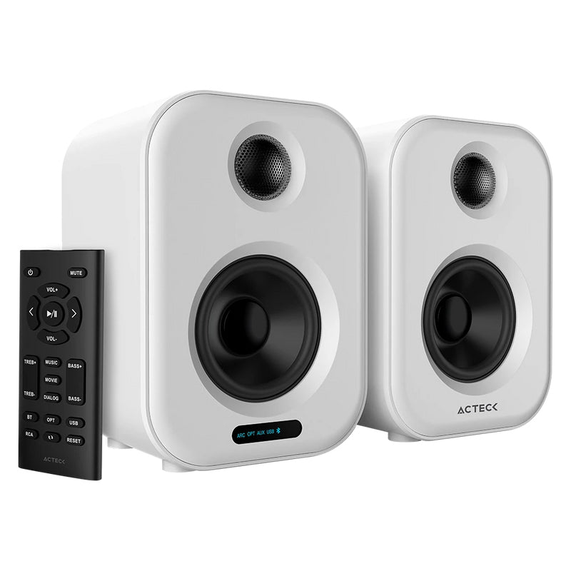 Acteck BS650 Blanco Inalámbrico y alámbrico 50 W, 2.0 canales, 45 - 20000 Hz, 8 Ohmio