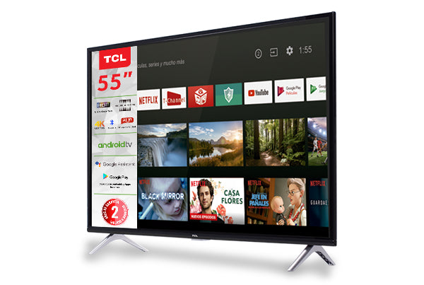 TCL 55A435 Televisor 139,7 cm (55") 3840 x 2160 Pixeles 4K Ultra HD Smart TV Wifi Negro