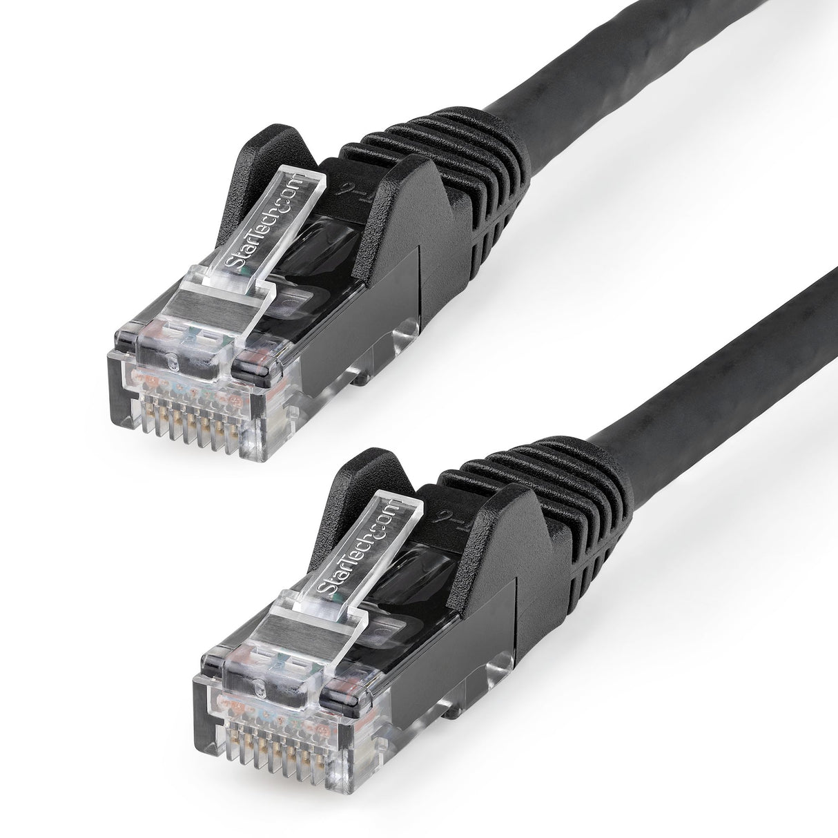 StarTech.com Cable de 15m CAT6 Ethernet - LSZH - Cable de Red RJ45 UTP de 10Gb - 650MHz - PoE de 100W - Latiguillo Snagless con Alivio de Tensión - sin Traba - ETL - Negro Cable Negro 15 m Cat6 U/UTP (UTP)