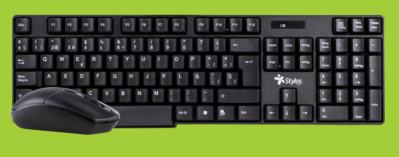 Stylos STPKTM3B teclado Ratón incluido Oficina RF inalámbrica + USB Español Negro