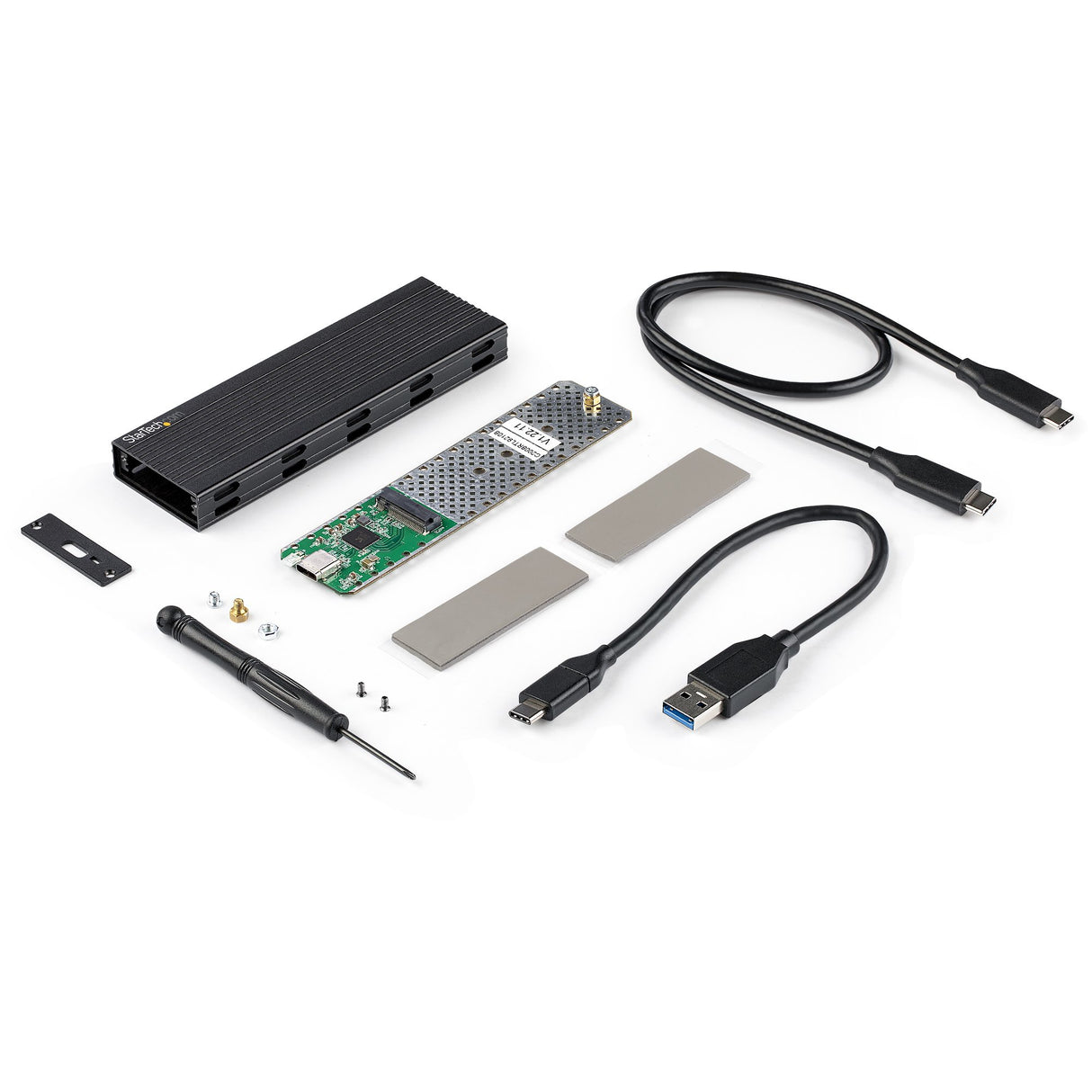 StarTech.com Caja Externa USB-C de 10Gbps a NVMe M.2 or SSD SATA M.2 - Carcasa de Aluminio Portátil para SSD NGFF M.2 PC