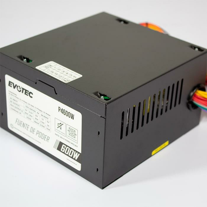 Evotec P4600W unidad de fuente de alimentación 600 W 24-pines ATX ATX Negro, 100 - 240 V, No modular