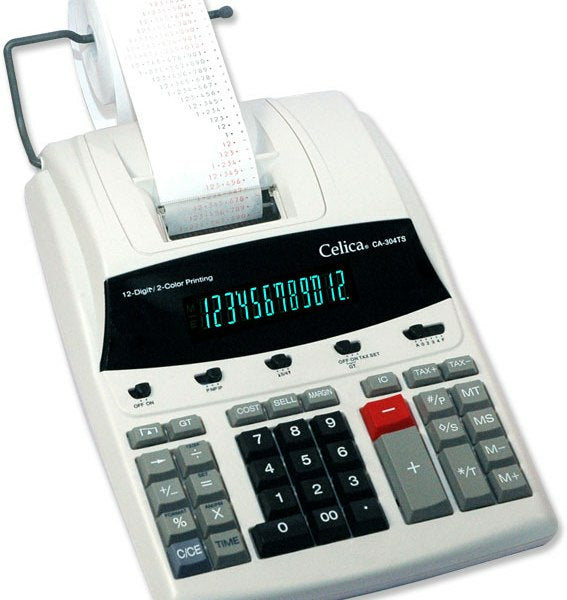 Celica CA-304TS calculadora Escritorio Calculadora de impresión Negro, Blanco