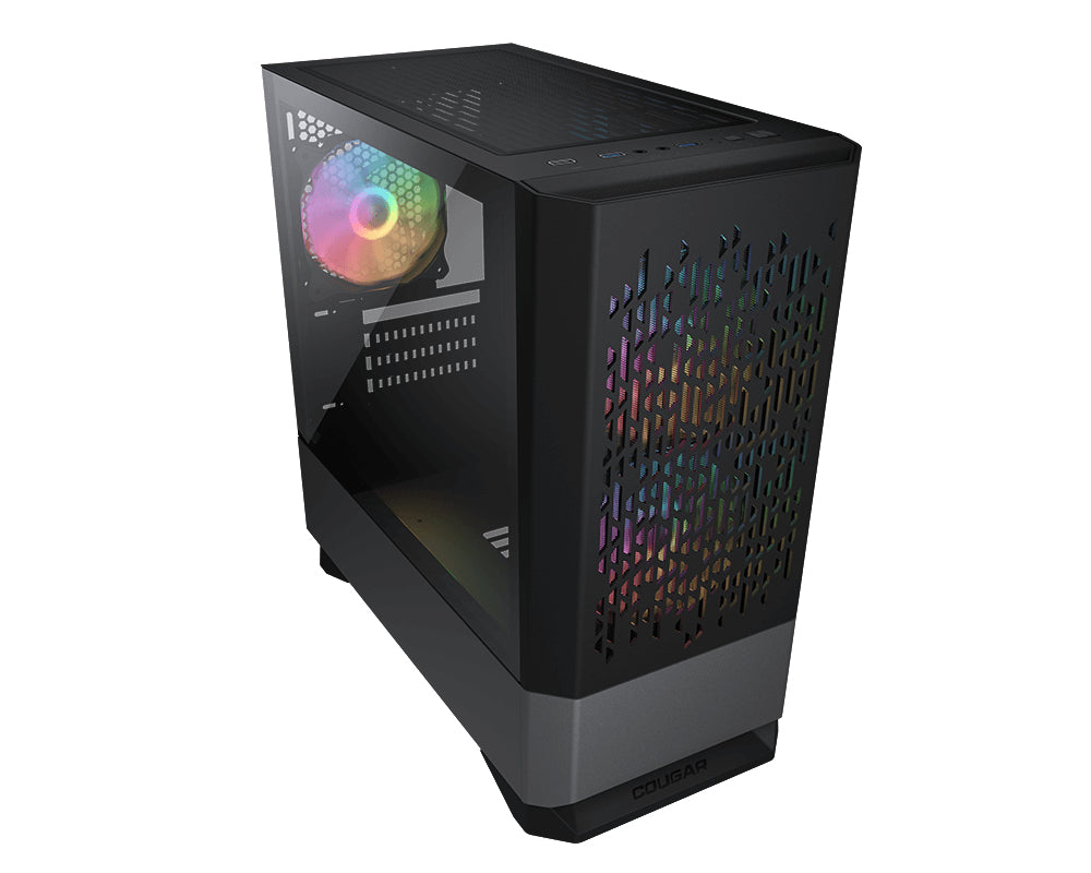 COUGAR CGR-5JM8B-AIR-RGB carcasas ordenador Mini Tower PC Negro micro ATX, Mini-ITX