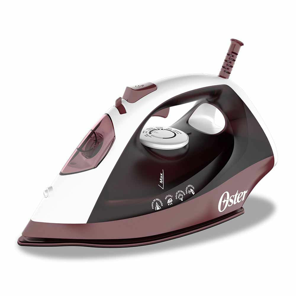 Oster GCSTBS6002 plancha Plancha a vapor Suela antiadherente 1250 W Café, Blanco, 360°