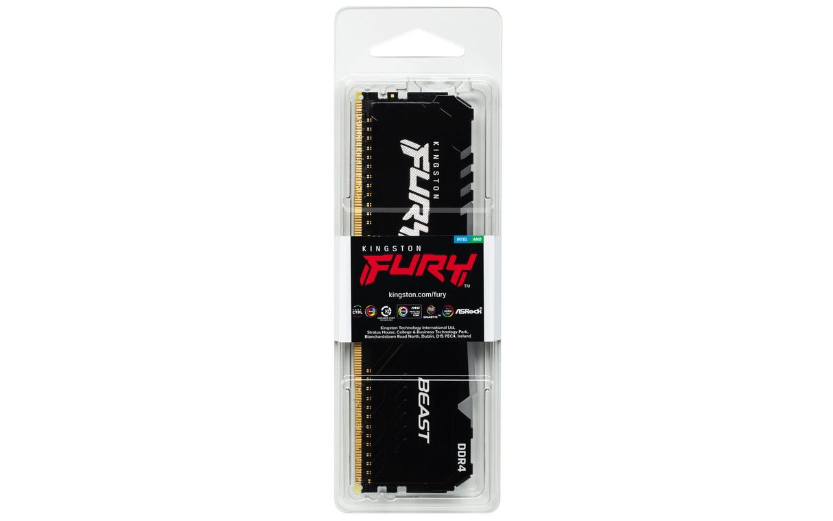 Kingston Technology FURY Beast RGB módulo de memoria 8 GB 1 x 8 GB DDR4 288-pin DIMM, Negro