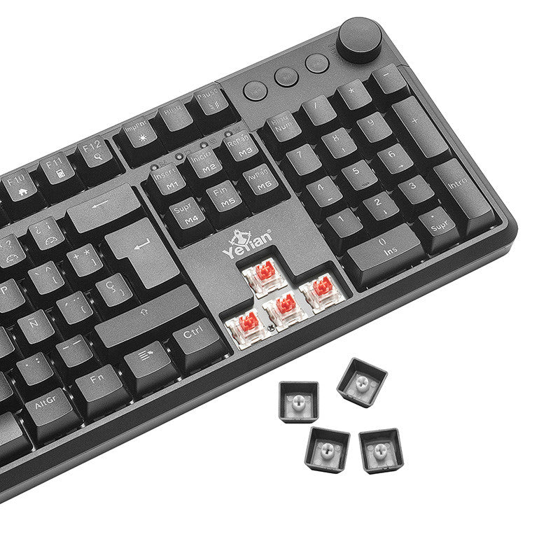 Yeyian Asward Series 3000 teclado Hogar USB QWERTY Negro, Alámbrico, Interruptor mecánico, LED RGB