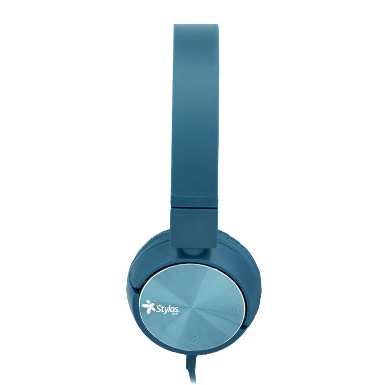 Audífonos Stylos Alámbricos Ergonómico Manos Libres 3.5mm Color Azul