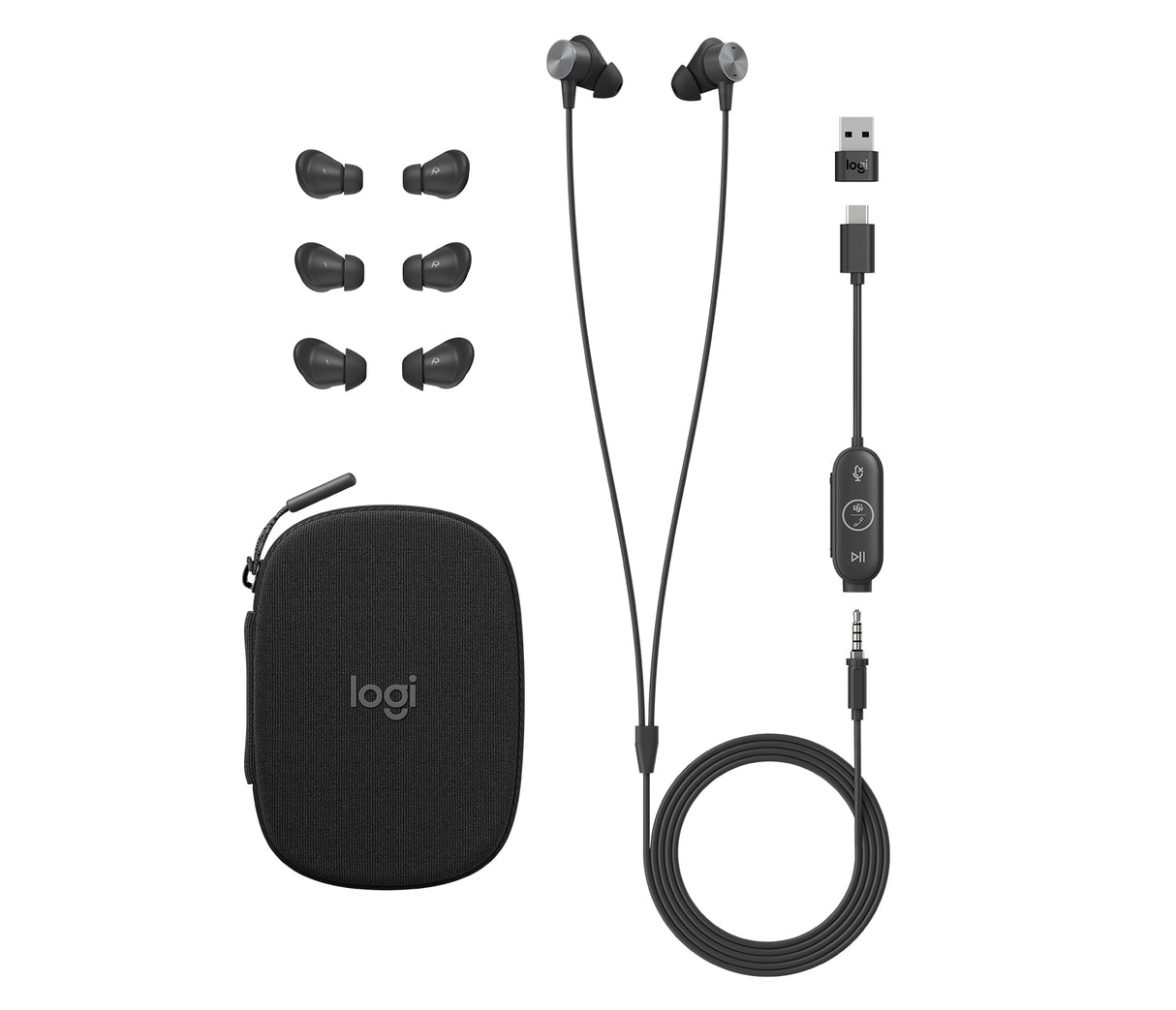 Logitech Zone Wired Earbuds Auriculares Auriculares Dentro de oído Oficina/Centro de llamadas Binaural