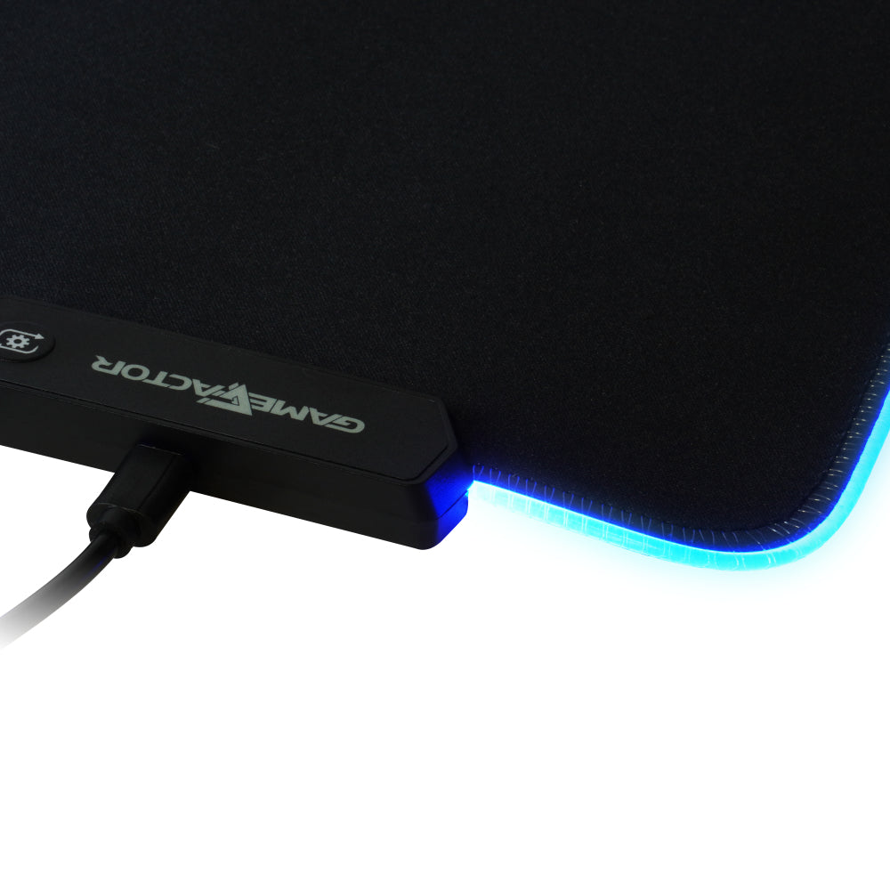 Mousepad Game Factor RGB XL (80x30cms) con Control de Velocidad y Conexión USB, Color Negro