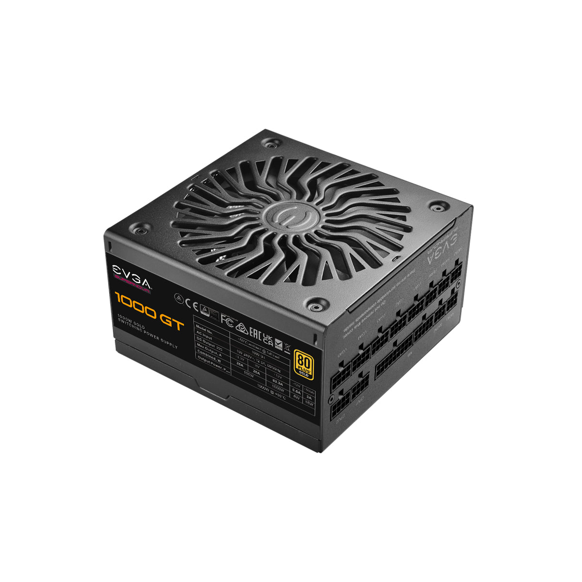 EVGA SuperNOVA 1000 GT unidad de fuente de alimentación 1000 W 24-pines ATX Negro, 100 - 240 V, 130 W