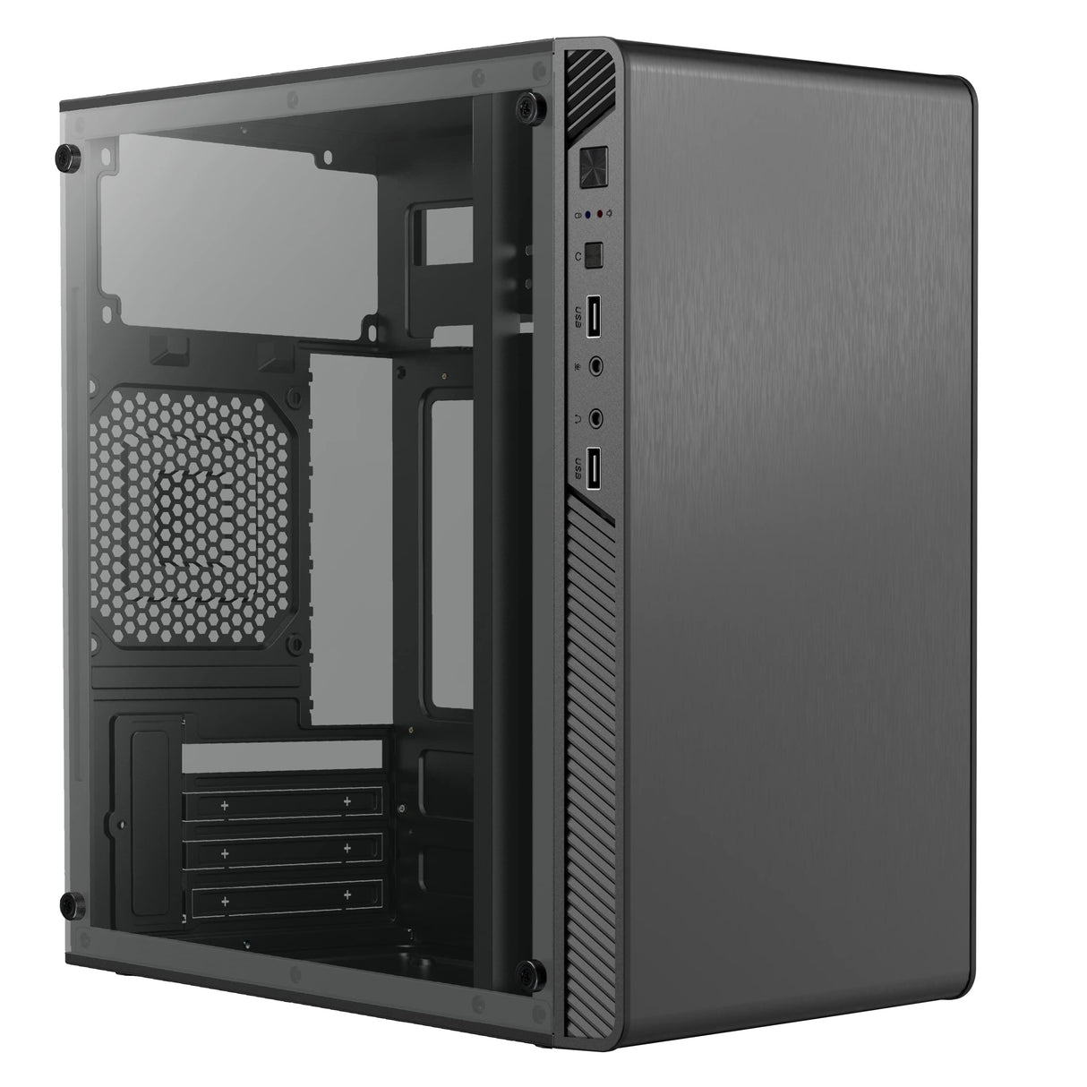 Acteck Gabinete Performance II GI215W Max M-ATX Negro, 3 Bahías, USB 3.0