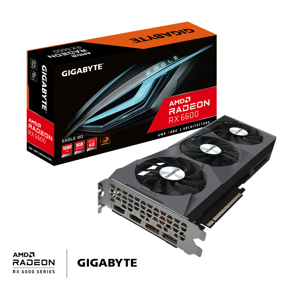 GIGABYTE Radeon RX 6600 XT EAGLE 8G tarjetas gráficas AMD Radeon RX 6600 XT 7680 x 4320 Pixeles 2048