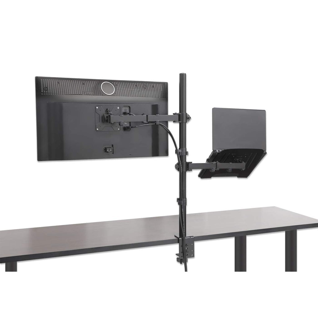 Manhattan Soporte para escritorio combinado con brazo para monitor y soporte para laptop Monitor Negro
