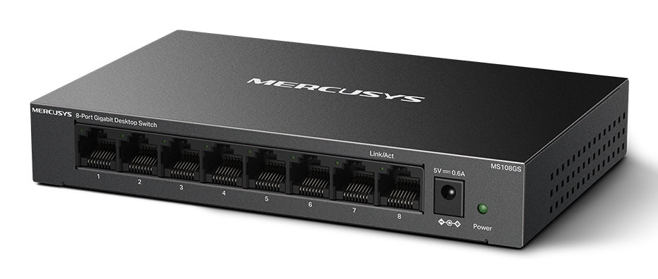 Mercusys MS108GS switch No administrado Gigabit Ethernet (10/100/1000) Negro