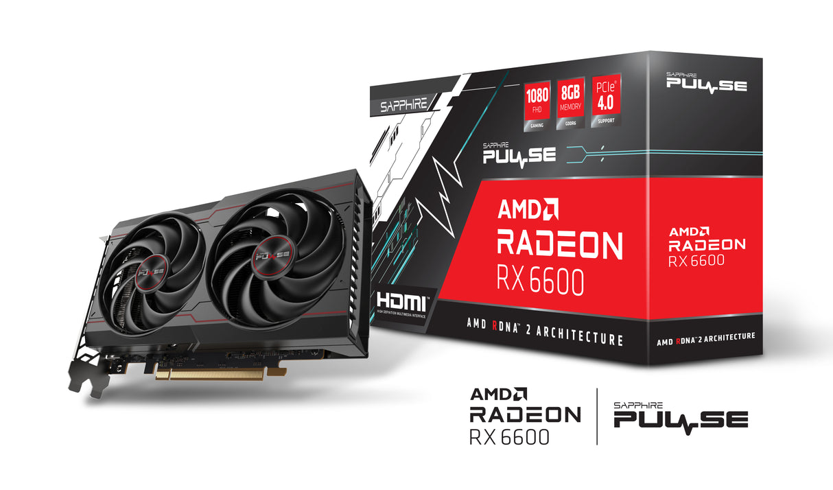 Sapphire PULSE Radeon RX 6600 AMD 8 GB GDDR6, 128 Bit, 7680 x 4320 Pixeles, PCI Express 4.0