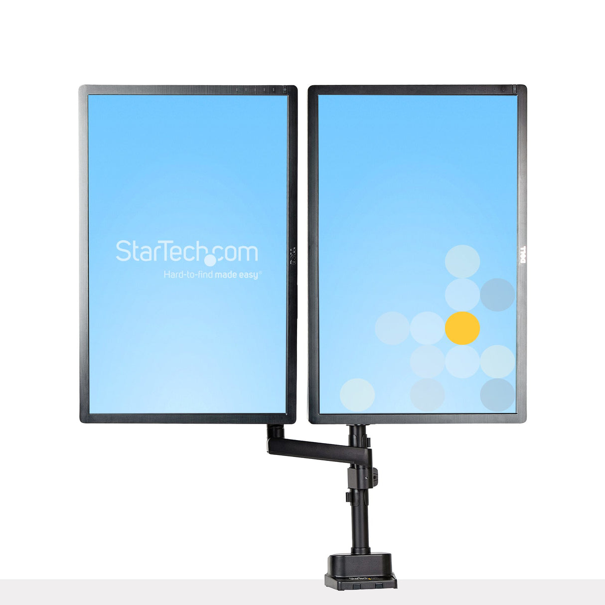 StarTech.com Brazo de Soporte para Dos Monitores - Base Soporte de Movimiento Articulado y Altura Ajustable para 2 Monit