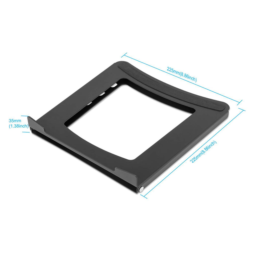 Manhattan Soporte para portátil y tablet ajustable (5 posiciones), apto para tablets y portátiles hasta 15,6", portátil y ligero, acero, negro Laptop Soporte para ordenador portátil Negro Acero 25,4 cm (10")