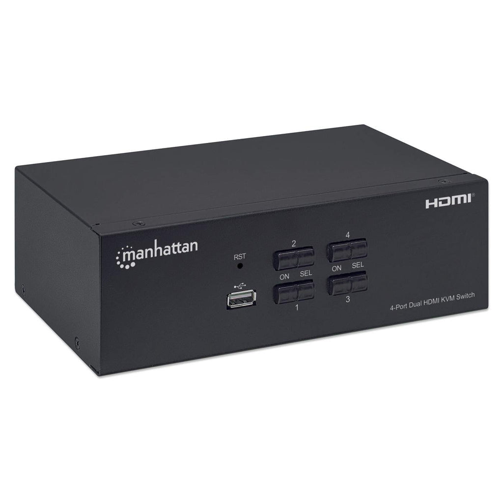 Manhattan Switch KVM HDMI de 4 puertos para dos monitores interruptores kvm 4 USB USB HDMI