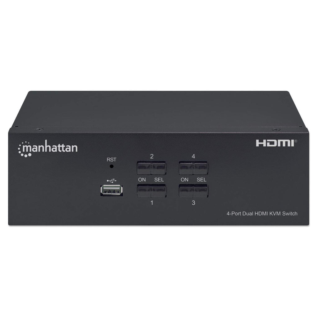 Manhattan Switch KVM HDMI de 4 puertos para dos monitores interruptores kvm 4 USB USB HDMI