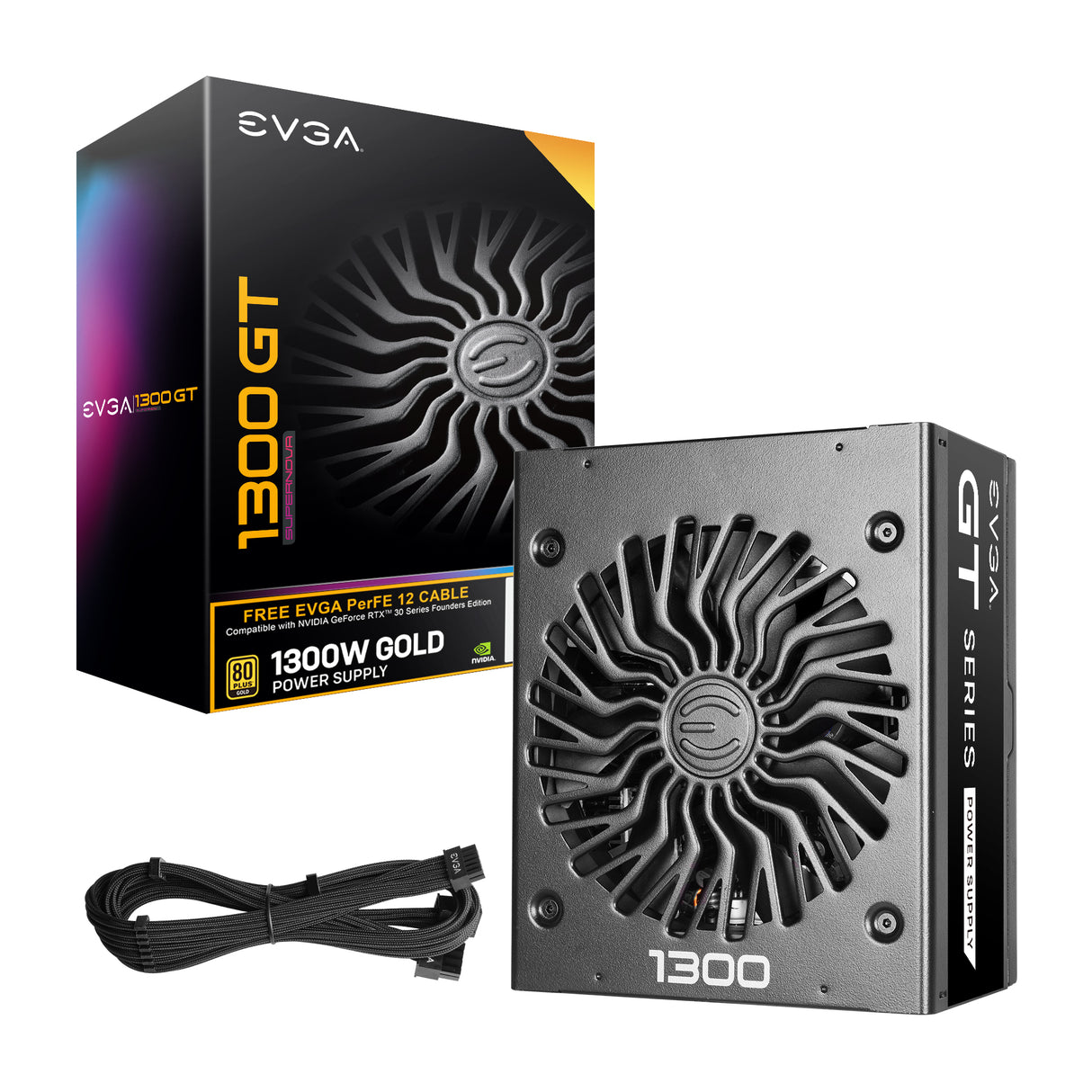 EVGA Super NOVA 1300GT 80plus Gold unidad de fuente de alimentación 1300 W 24-pin ATX ATX Negro